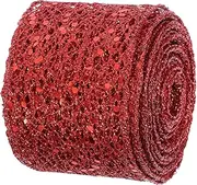 HEATSHAKING 1 Roll Glitter Mesh Ribbon Yards Durable for DIY Crafts Bouquet Wrapping Wedding Decorations and Elegant Present Wrapping