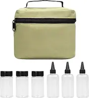 Condiment Transport Portable Seasoning | Large Capacity BBQ Storage | Condiment Container with 6 Handle Carry Bottles for Camping Picnic BBQ