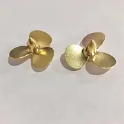 LUMIXE 3 Blades Propeller Aperture M4 Brass Paddle Marine Props, for RC Simulation Ship Electric Boat Model Diameter 35mm Boat Propeller (Color : 1pair)