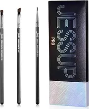 Jessup Eyeliner Brush Set, 3pcs Pro Precision Eyeliner Brushes Fine Point Angled Thin Gel Liquid Flat Winged Eye Liner Brush, Black T346