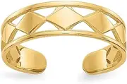 [JewelryWeb] 14ct Yellow Gold Solid Polished Diamond Shapes toe ring