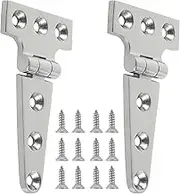 2Pcs T Hinges Set 4/6inch Marine Grade Stainless Steel Deck Hinge Heavy Duty Cabinet T Type Hinge Hardware Premium Boat Hatch Hinge with 12 Screws for Boat Locker Cabinet Deck(6 inches)