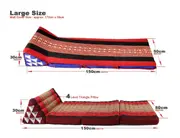 Red elephant Protector Cover For Large Thai Triangle Pillow 3 Fold Mattress Cushion Out Bed