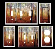 KLIMT FOREST OF BIRCH TREES LIGHT SWITCH COVER PLATE OR OUTLETS