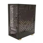 Black Mini ITX Case 4.3L Clear Acrylic Panel 360° Cooling Cushioning Foot Pa Fit