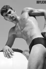 [M168] Male Model Showing Off Body To Viewer Fine Art Hunky Physique