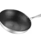 Stainless Steel Wok Pan Double Sided Honeycomb Non Stick Wok Pan 32cm Hot