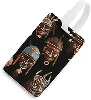 [TKJMCSW] African Ritual Ethnic Tribal Luggage Tags for Suitcases Travel Tags for Luggage Travel Bag Tags Luggage Identifiers Tags Baggage Name Tag Backpack Labels Carry Ons Tags for Men Women