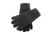 DENTS Mens Stirling Lambswool Blend Knit Gloves With Suede Leather Palm Patch