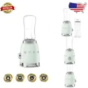 Compact Retro-Style Personal Blender with Backlit Knob - 600ml BPA-Free Bottle