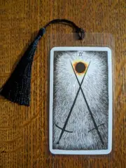 2 OF SWORDS Bookmark Tarot Card Wild Art Deck Handmade X-mas Gift Oracle ECLIPSE