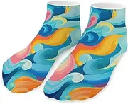 [QMNVBDS] Rainbows And Swirls Socks Ankle Length Socks Casual Short Socks for Women Men Low Cut Sports Socks Running Socks No Show Socks Ankle Socks Athletic Socks Workout Socks, Style, One Size, Style