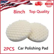 8 Inch Highest-performing Waffle Foam Pad Polishing Buffing Pad Hook & Loop 2PCS