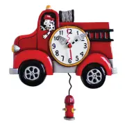 ALLEN DESIGN "BIG RED" FIRETRUCK DOG WALL CLOCK ADP1306