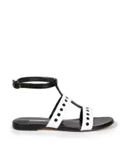 Black & White Circle Detail Sandals