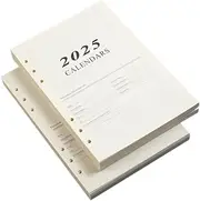 TEHAUX 2 Sets Notebook Replacement Paper A5 Loose-Leaf Refill Paper 6-Hole A5 Inserts for Non-Ink Bleeding