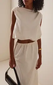 [Loulou de Saison] Sma Gathered Cotton-Silk Top
