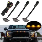 Pbb 3x Raptor Style Smoked Amber LED Front Grill Lights Kit For Ford F150 Truck SUV