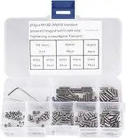 212Pcs Hex Socket Set Grub Screws Headless Cup Point 304 Stainless Steel Metric External Thread for Towel Rack Door Knob