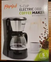 Parini Cookware 5 Cup Electric Drip COFFEE MAKER with Glass Carafe - Brand New