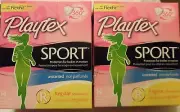 Qty 2 New Playtex Sport Unscented Regular FlexFit 14 Tampons Total 28 Tampons