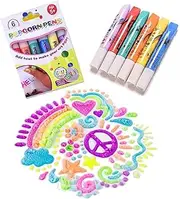 HASLED Bubble Pen,Magic Popcorn Pen,Print Bubble Pen Puffy 3D Art Safe Pen,Magic Colour DIY Bubble Popcorn Drawing Pens for Greeting Birthday Cards Kids