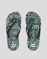 [Billabong] Billabong Boys' Tides Flip Flops Slippers in Antique Black Size 02 02 Antique Black