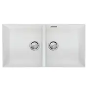 OLIVERI Santorini Double Bowl Undermount Sink - White ST-WH1563UOF