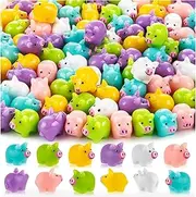 78PCS Mini Resin Pigs Cute Pigs Figures Miniature, Colorful Tiny Pigs Charms for Cake Topper Garden Landscape Aquarium Potted Plant Dollhouse Hide Game Room Decor DIY Craft