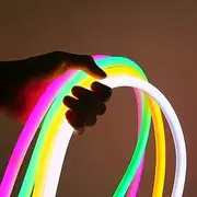 9.8ft 3m LED Neon Strip Light Rope Light SMD 2835 Round 360 Degree Luminous Round Tube IP65 Waterproof Warm White Blue Pink Green Home Decoration EU Plug