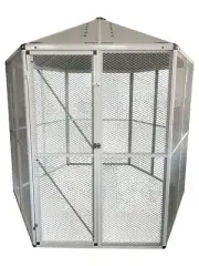 WHITE Bird Aviary Large Cage Pet Parrot Budgie Canary Mesh Door Aluminium