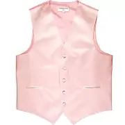 New polyester men's tuxedo vest waistcoat only solid wedding formal party pink