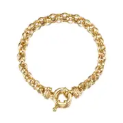 18ct Heavy Yellow Gold Plated Belcher Chain Bracelet with Bolt Clasp