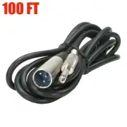 100FT 3 Pin XLR Male to 1/4" 6.35mm Mono Male Audio Cable Mic Microphone Adapter