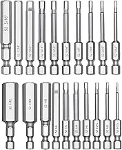 MulWark Hex Head Allen Wrench Drill Bit Set 20PC (10pc Metric & 10pc SAE), 2.3" Long 1/4" Diameter Quick Release Shank Magnetic Screwdriver Bit Set for Assembling Furniture