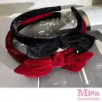 【MISA】兔耳朵髮圈 蝴蝶結髮圈/可愛少女兔耳朵蝴蝶結絲絨造型髮箍 髮圈(2色任選)