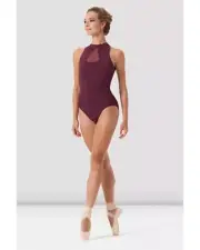 BLOCH Arya Mock Neck Open Back Leotard Size M