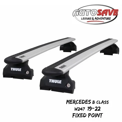 Thule WingBar Evo Silver Roof Bars for Mercedes B Class W247 19-22 Fixed Point