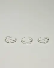 [Karyn In LA] Karyn In LA Women's Finlay Toe Ring Pack in Silver One Size Silver
