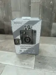 Vivitar 45379IC-GREY InstaPrint Digital Camera 12MP New 4 Games Prints Over 200