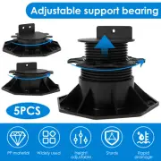 5Pcs Deck Support Pedestals Height Adjustable Deck Raising Support Base parHc