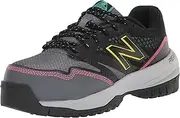 [New Balance] Women's Composite Toe 589 V1 Industrial Shoe, Black/Lead/Sulphur Yellow, 11