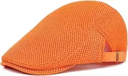 [Quanhaigou] Men's Mesh Cap Breathable Summer Newsboy Hat Adjustable Beret Ivy Cap Cabbie Flat Hats