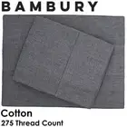 Bambury Chambray Charcoal KING Bed Sheet Set. 100% Cotton. 275 Thread Count