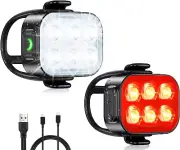 Bike Lights for Night Riding, USB Rechargeable Bike Lights Front and Back, Water