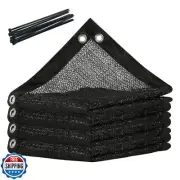 Amgo 50% Black Shade Cloth, 8FT x 12FT Mesh Tarp, Black Sun Shade Netting wit