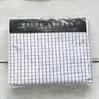 Ralph Lauren Tattersall Windowpane Check KING Fitted Sheet ITALY Black Navy NEW