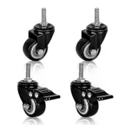 Set of 4 furniture casters: M8 heavy duty casters furniture casters M8 thread heavy duty furniture casters rubber swivel casters