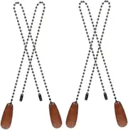 ROMISBABA 4pcs Vintage Ceiling Light Pull Chain Extension Ceiling Fan Pull Chain for Easy Switching Retro Style Wood Material
