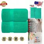 Super Soft 600 GSM Cotton Bath Sheets - 2 Count Spa Quality Vivid Green Towels